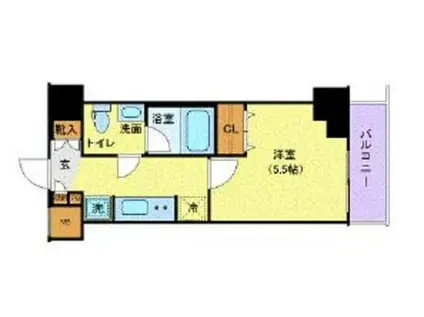 AZEST北千住(1K/8階)の間取り写真