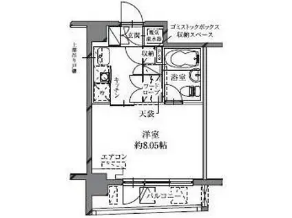 HF八丁堀レジデンスII(1K/4階)の間取り写真