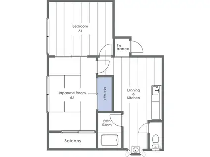 東松山ガーデンハイツ(2DK/2階)の間取り写真