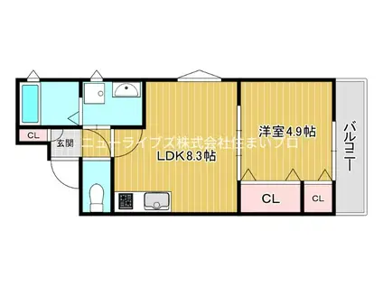 クレアール大久保(1LDK/2階)の間取り写真