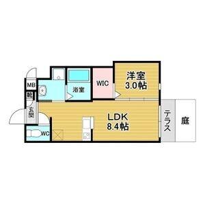 リアコート千里丘Iノース(1LDK/1階)の間取り写真