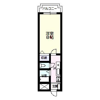 サンローゼ松山(1K/4階)の間取り写真