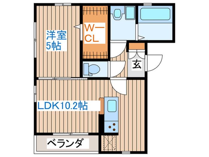 ERDE荒井(1LDK/1階)の間取り写真