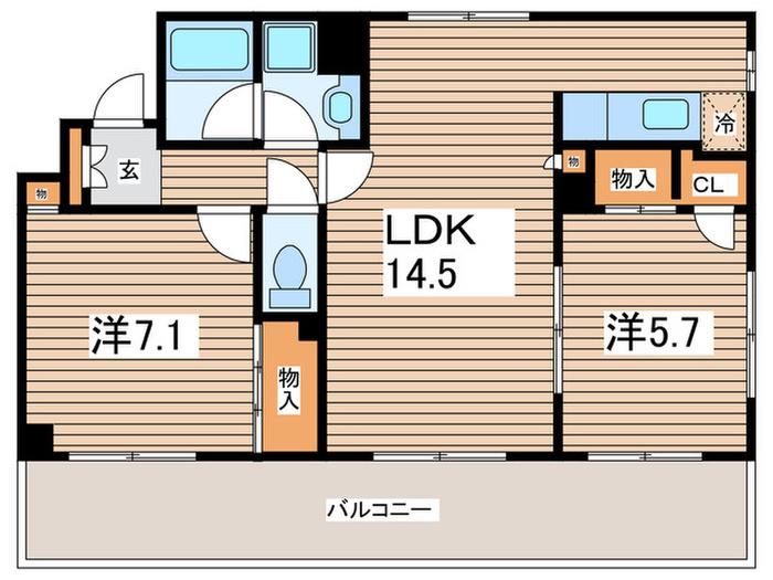 エスポワールIII(2LDK/3階)の間取り写真