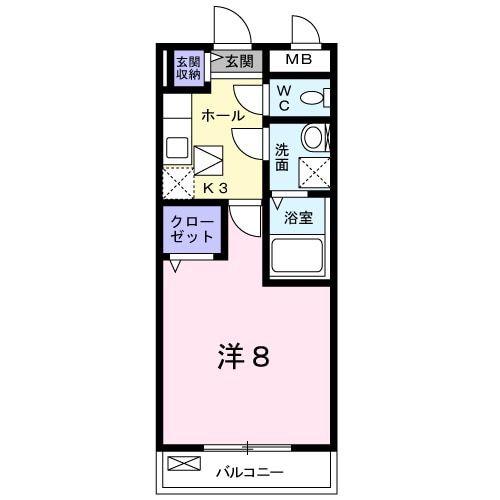クレール(1K/1階)の間取り写真