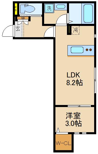 KEIAI RESIDENCE 常盤平(1LDK/3階)の間取り写真