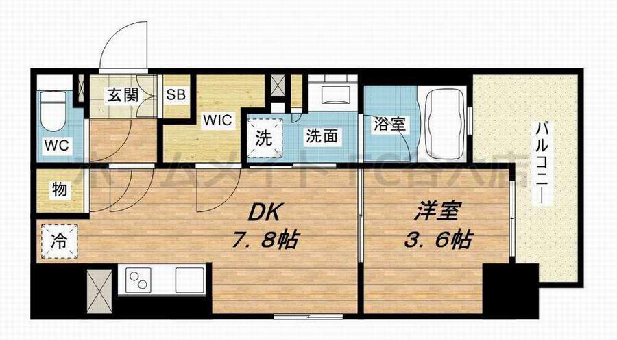 ザ・大阪レジデンス備後町(1DK/7階)の間取り写真