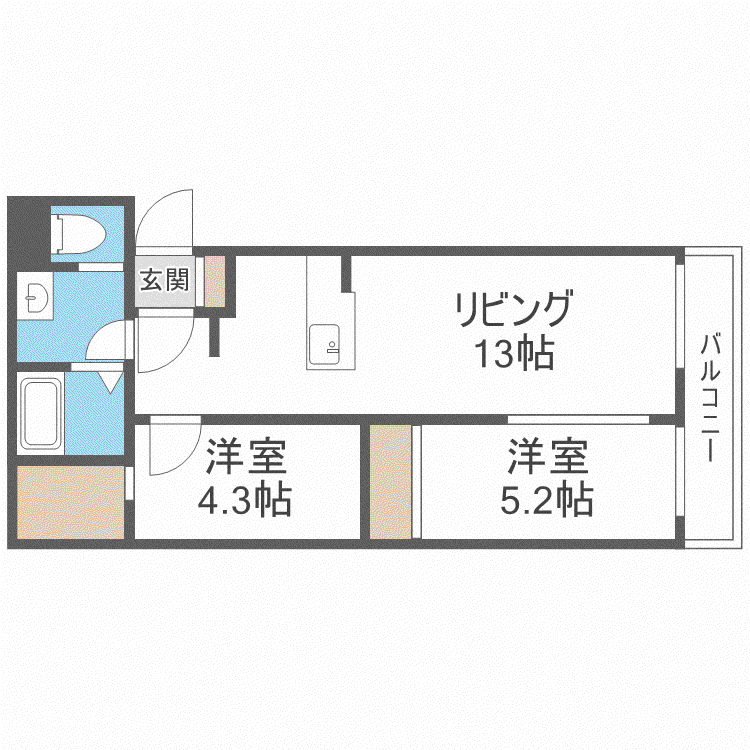 Bフォレスト(2LDK/4階)の間取り写真