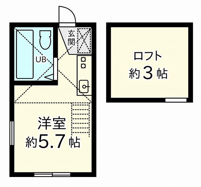 エクレール千歳烏山(ワンルーム/2階)の間取り写真