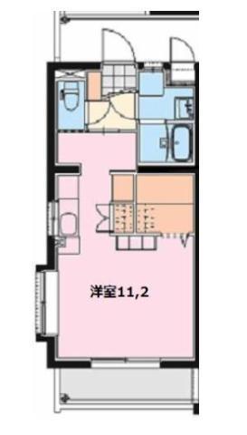 エンデバー(ワンルーム/1階)の間取り写真