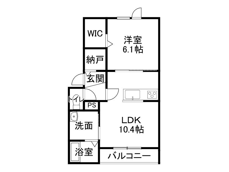 EAGLEX(1LDK/1階)の間取り写真
