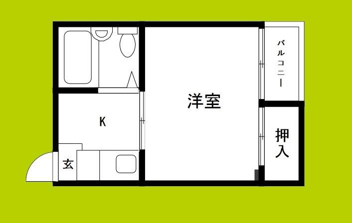 戎マンション(1K/3階)の間取り写真