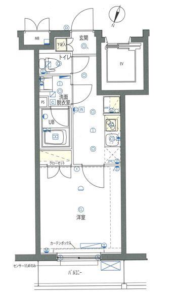 BONDS TERRACE石神井公園(1K/2階)の間取り写真