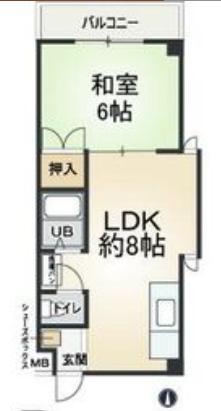 ラガール深江(1LDK/3階)の間取り写真