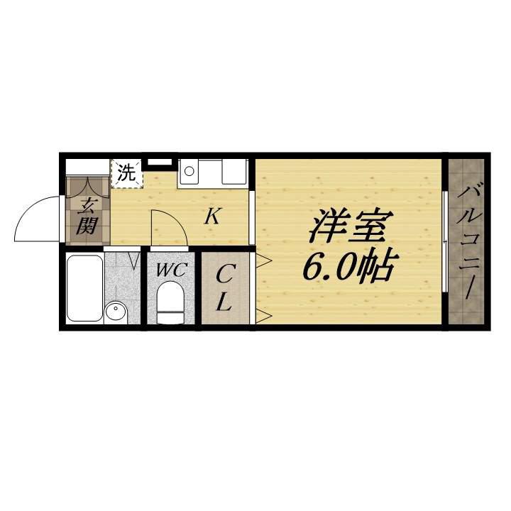 MKハイム(1K/2階)の間取り写真
