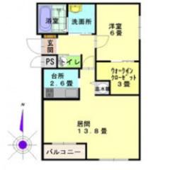 アビタボナール(1LDK/1階)の間取り写真