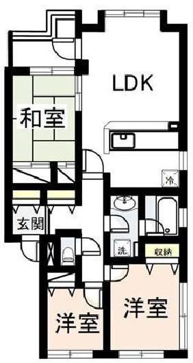 リズ市川平田(3LDK/3階)の間取り写真