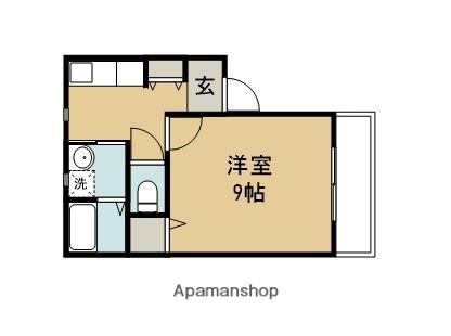 ラビアン下原(1K/2階)の間取り写真