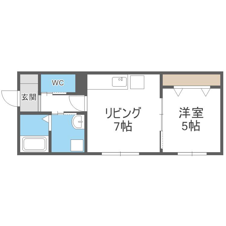 グランパ23(1LDK/1階)の間取り写真