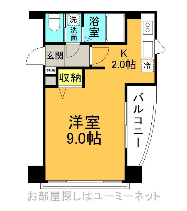 プレファランス城西(1K/5階)の間取り写真