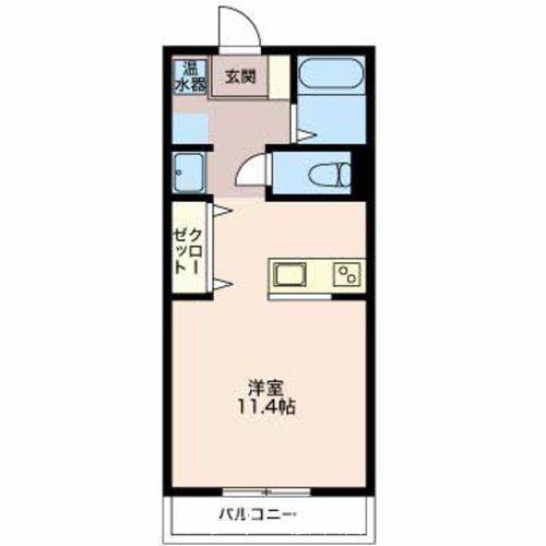 コンチェルト・M(ワンルーム/2階)の間取り写真