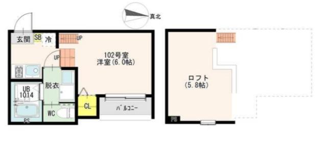 ハーモニーテラス墨江II(1K/1階)の間取り写真