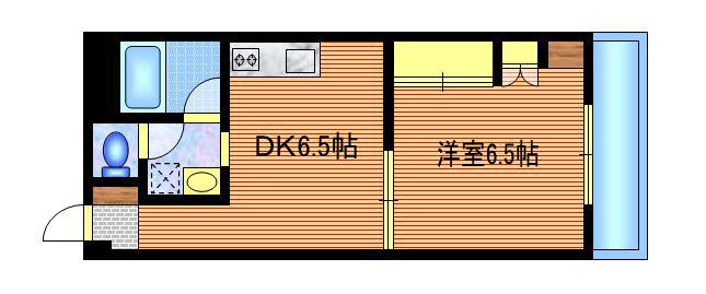 中町グリーンハイム(1DK/2階)の間取り写真