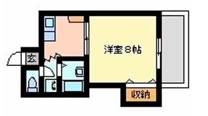 ガーデン西庄の里(1K/1階)の間取り写真