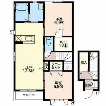 アコルトA(2LDK/2階)の間取り写真