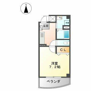 グランソレイユ(1K/5階)の間取り写真