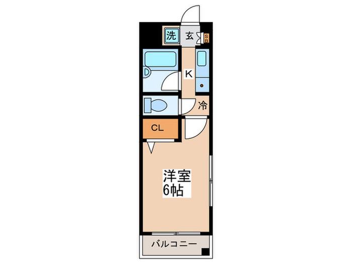 熊谷ビル(1K/2階)の間取り写真