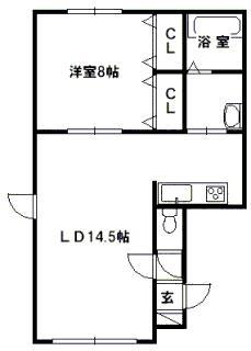 リトルリサ(1LDK/1階)の間取り写真