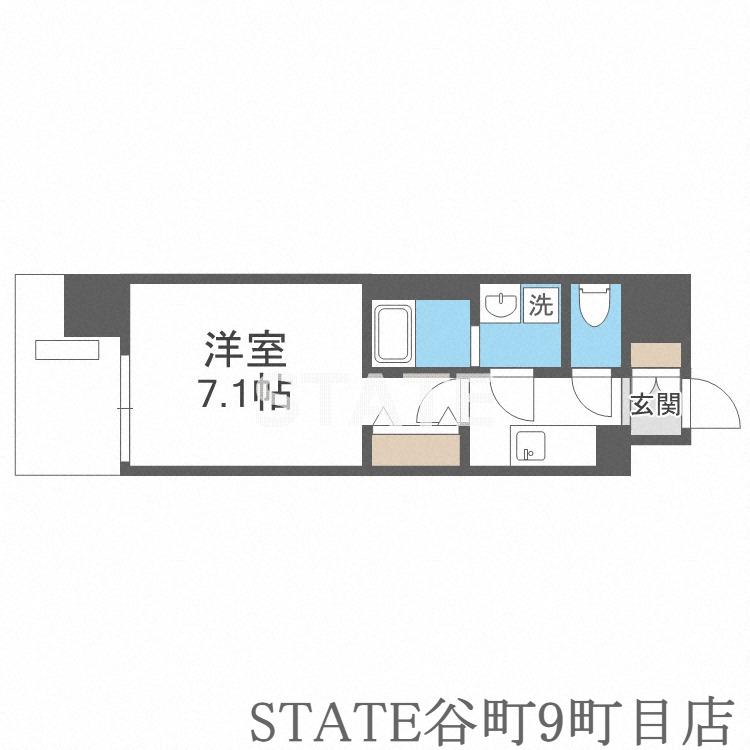 ワールドアイ難波南PORTA(1K/3階)の間取り写真