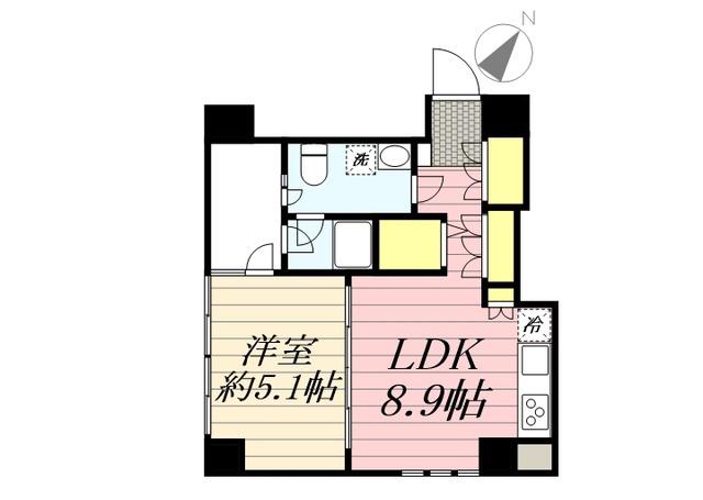HF目黒レジデンス(1LDK/3階)の間取り写真