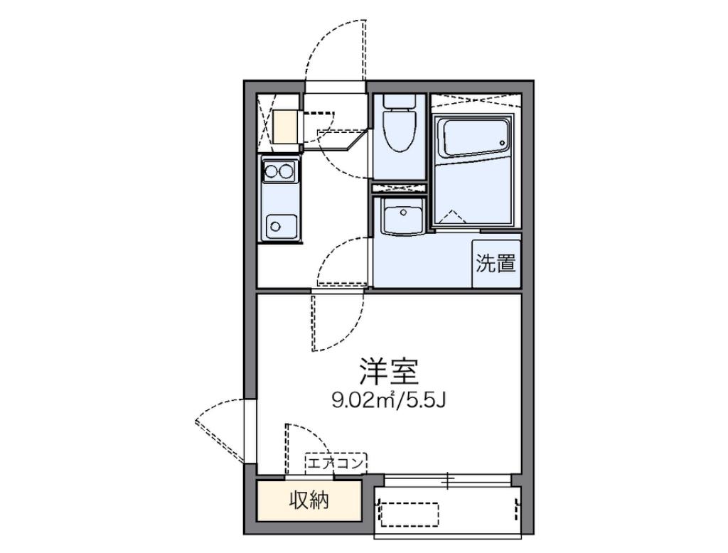 レオネクスト東玉川(1K/2階)の間取り写真