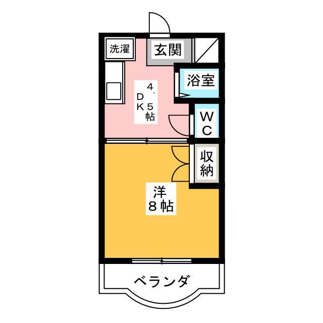 アビタシオン天王II(1DK/1階)の間取り写真