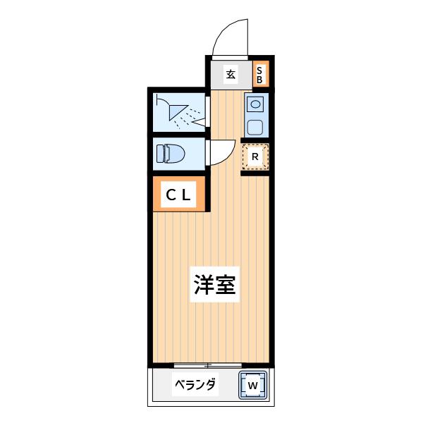 スカイコート府中(ワンルーム/2階)の間取り写真