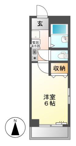 AVENUE諏訪(1K/5階)の間取り写真