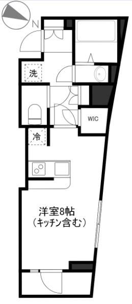 ラビエール東京(ワンルーム/2階)の間取り写真