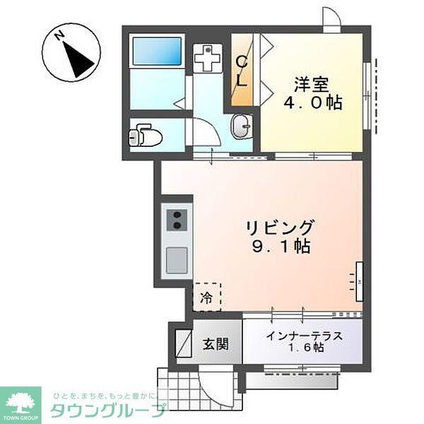 ルミナス鷺沼(1LDK/1階)の間取り写真