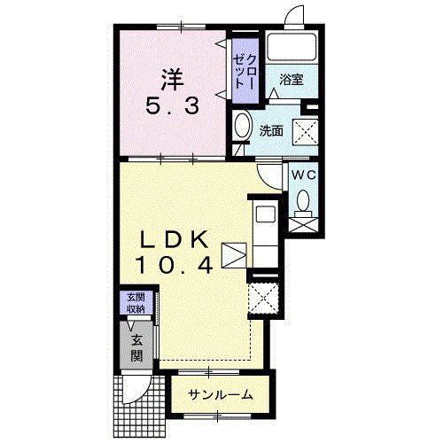 アストレア(1LDK/1階)の間取り写真