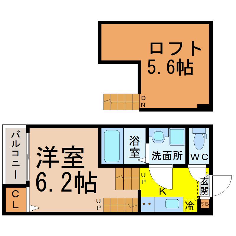 クレール・K・桜山(1K/1階)の間取り写真