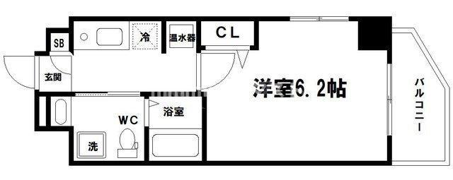 エイペックス京町堀II(1K/9階)の間取り写真