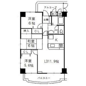 ライフ第5マンション大平台(3LDK/4階)の間取り写真