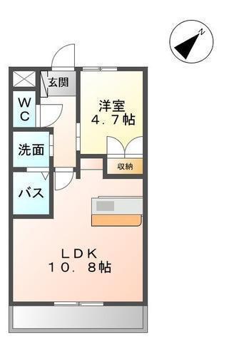 サンライズ栄光(1LDK/1階)の間取り写真