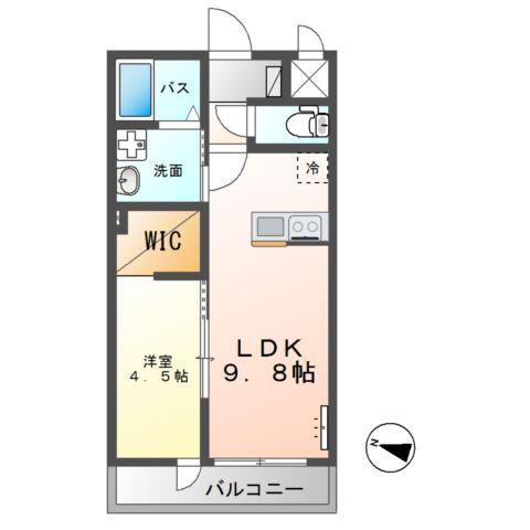つくば市酒丸アパート(1LDK/2階)の間取り写真