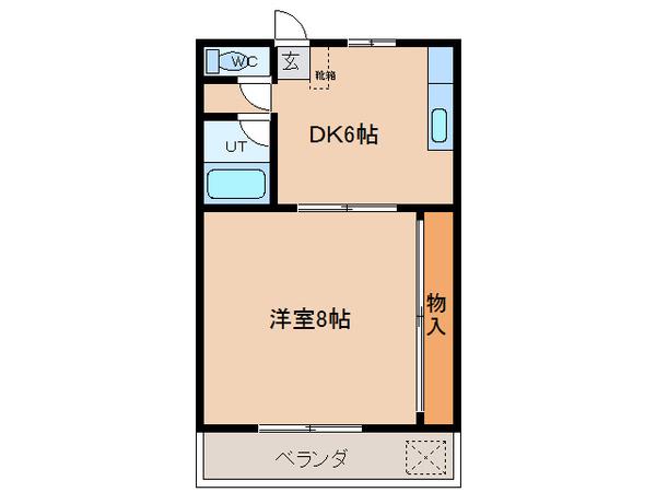 ハートプレイスMIKASA(1DK/1階)の間取り写真