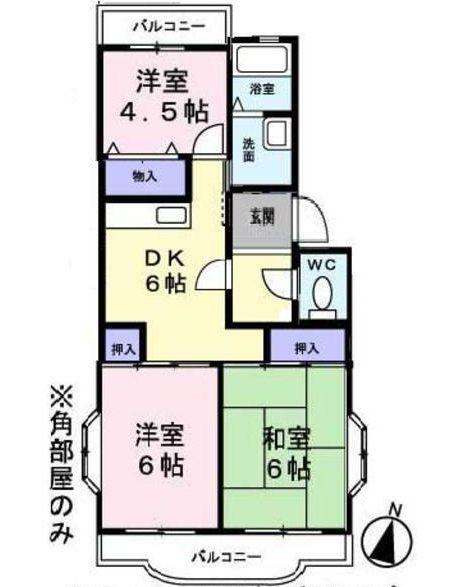アゼリア岡津(3DK/3階)の間取り写真
