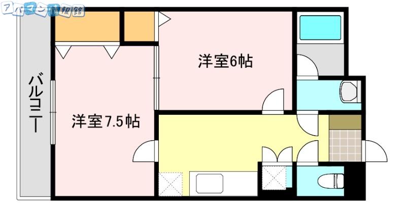 フェアリーザワールド(2K/2階)の間取り写真