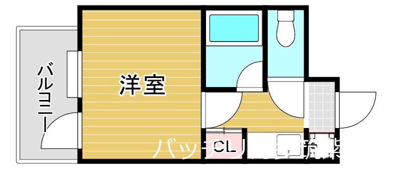 ピュアドーム博多アソシア(1K/6階)の間取り写真